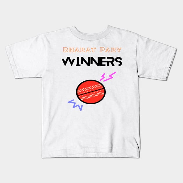 Bharat Parv - Cricket Winners Kids T-Shirt by Bharat Parv